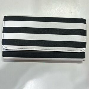 Kut From The Kloth Slim Striped Wallet Black and White